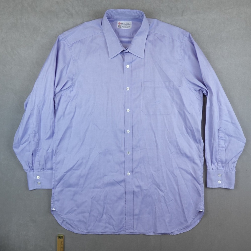 Turnbull & Asser Dress Shirt Bespoke Purple Blue Men (Chest 50) Long Sleeve